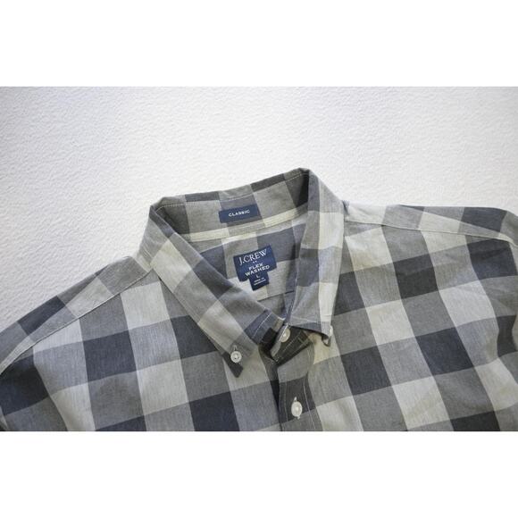 J Crew Dress Shirt Classic Fit Plaid Button Up Flex Washed Mens Sz Large - Picture 7 of 9